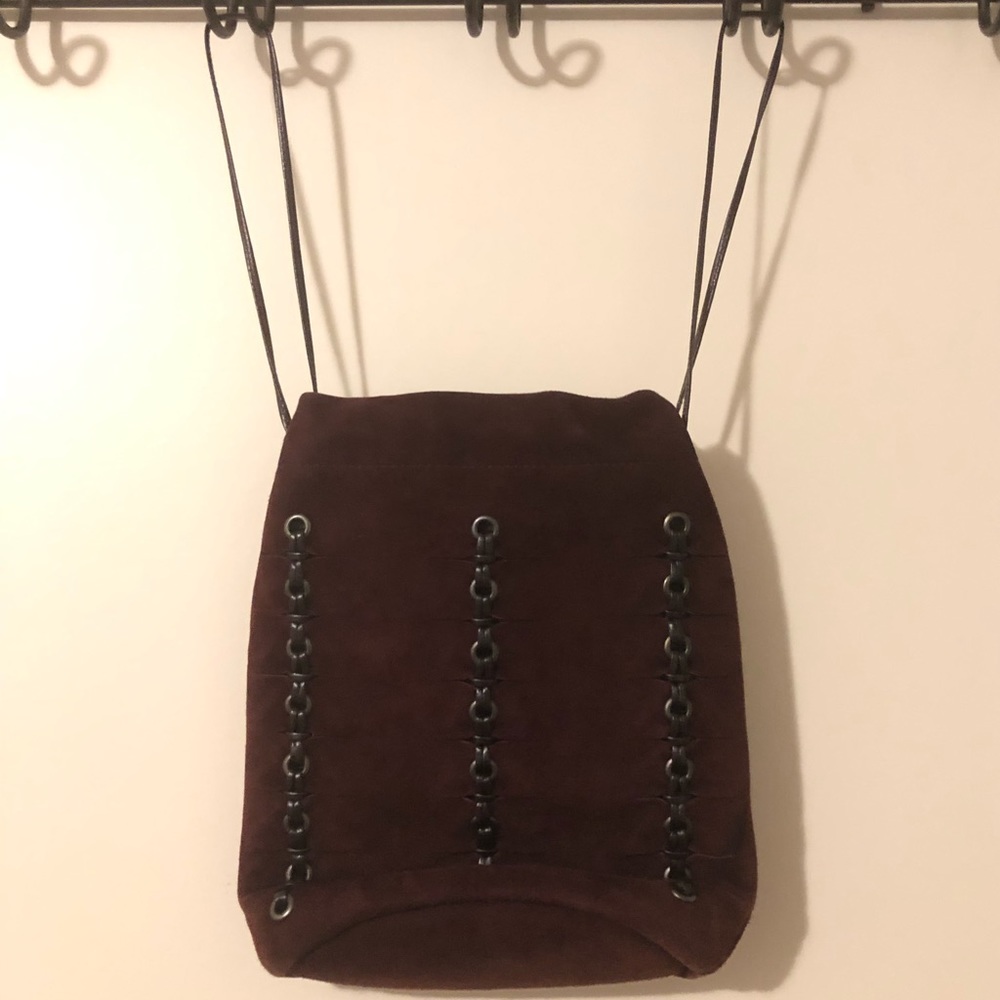 (NWOT) Vintage Gucci Burgundy Suede Nubuck Braided Mini Bag - Picture 3 of 8